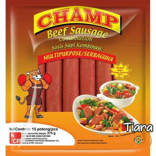 CHAMP BEEF SAUSAGE : 375 GR 