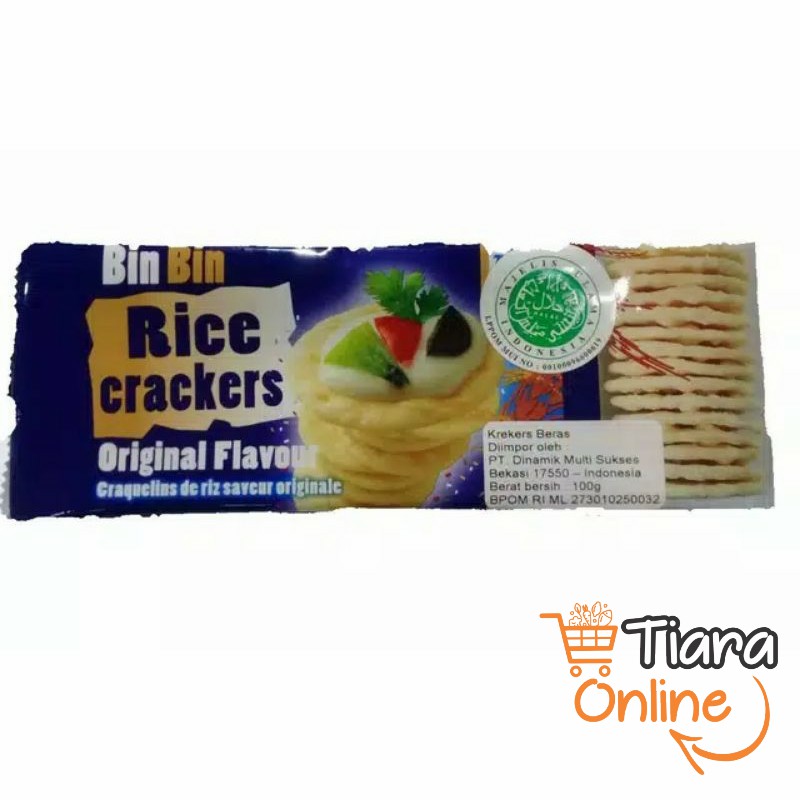 BIN BIN - RICE CRACKERS ORIGINAL : 100 GR