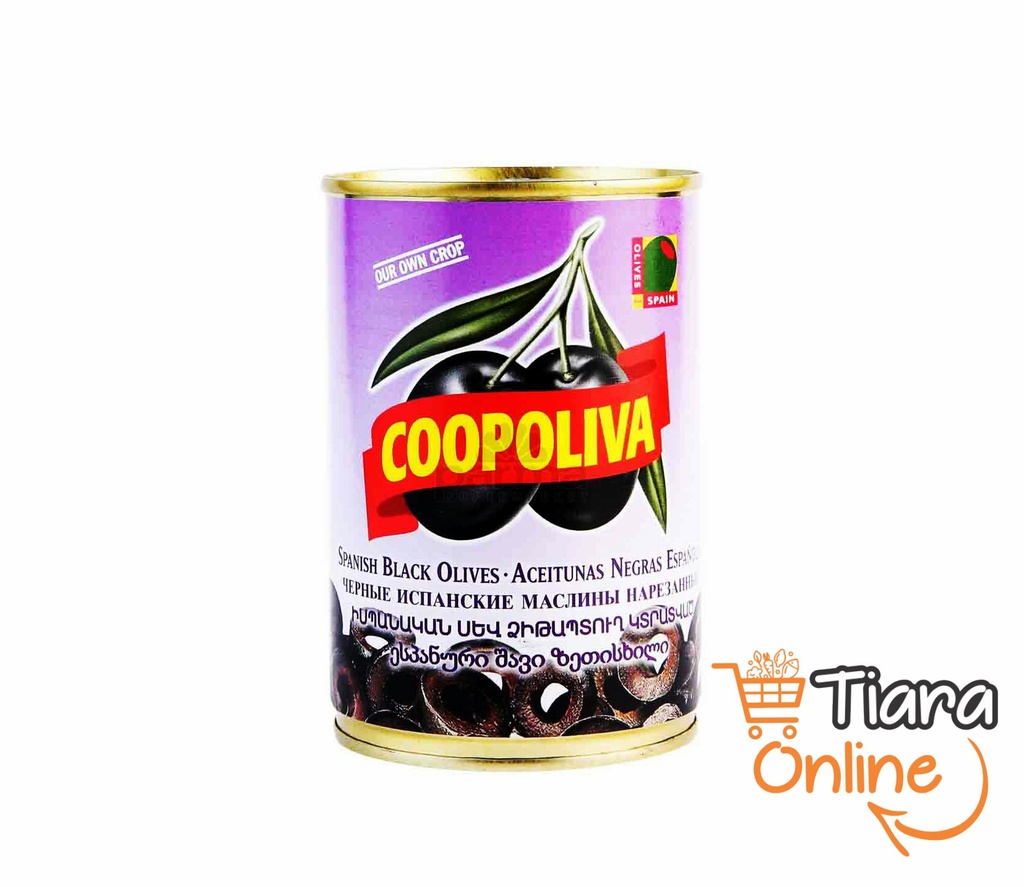 COOPOLIVA - BLACK SLICED OLIVES : 385 GR